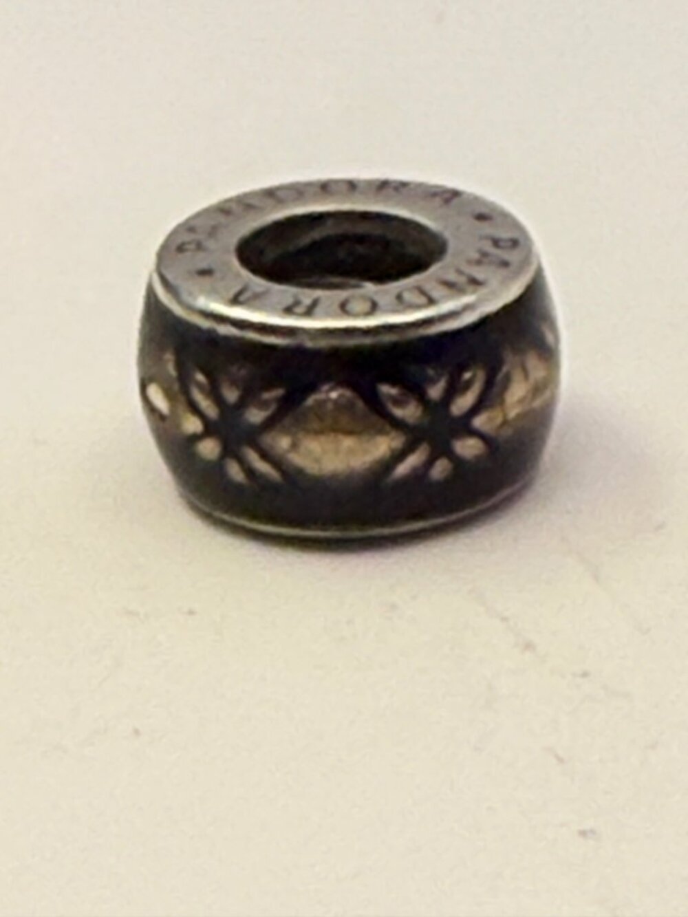 Pandora Retired Golden Dew Floral Enamel Spacer 791034EN29 Sterling Silver